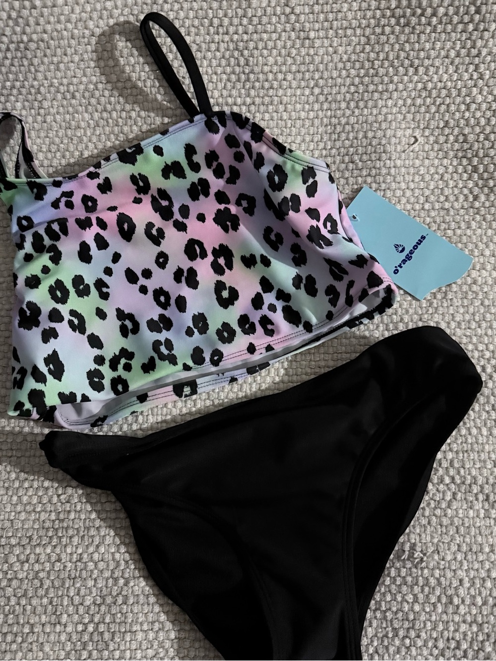 O’rageous Tankini Bikini Swim Set 14 NWT Leopard